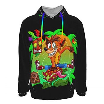 Crash Bandicoot Hoodies &#8211; Crash Bandicoot Aku Aku Black 3D Print Pullover Sweatshirt