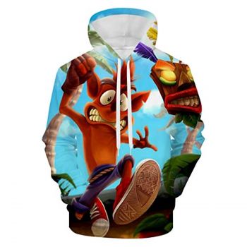 Crash Bandicoot Hoodies &#8211; Running Crash Bandicoot 3D Print Pullover Sweatshirt