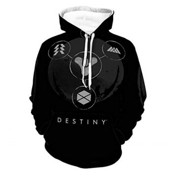 Destiny 2 Hoodies &#8211; Destiny 2 Forsaken Titan Hunter Warlock Symbol Black Pullover Drawstring Hoodie