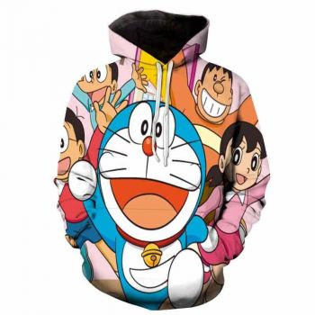Doraemon 3D Printed Hoodies &#8211; Anime Casual Hooded Pullovers