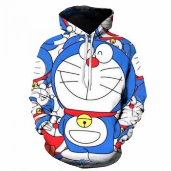 Doraemon Casual Hoodies &#8211; Anime 3D Printed Hooded Streetwear