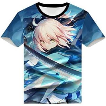 Fate Zero Fate/Stay Night Hoodies &#8211; Saber 3D Printed Anime T-Shirt Funny Short Sleeve Tee Tops