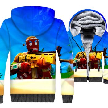 Fortnite Jackets &#8211; Solid Color Fortnite Merry Marauder Series Super Cool 3D Fleece Jacket