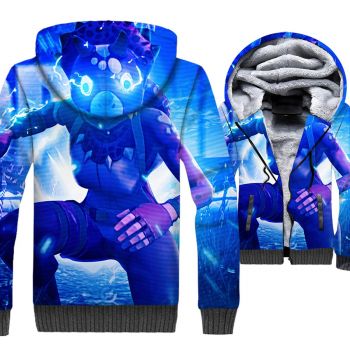 Fortnite Jackets &#8211; Solid Color Fortnite New Season Super Hero Series Super Cool 3D Fleece Jacket