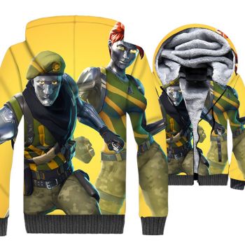 Fortnite Jackets &#8211; Solid Color Fortnite Rose Team Leader Series Super Cool 3D Fleece Jacket