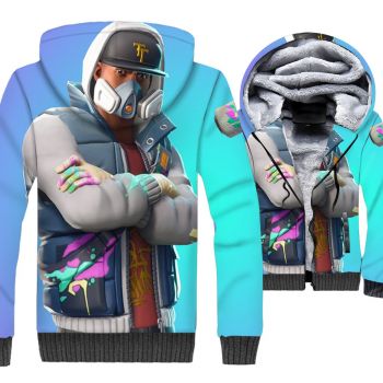 Fortnite Jackets &#8211; Solid Color Fortnite Series Abstrakt Character Super Cool 3D Fleece Jacket