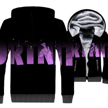 Fortnite Jackets &#8211; Solid Color Fortnite Series Alpaca Super Cool 3D Fleece Jacket
