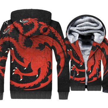 Game of Thrones Jackets &#8211; Game of Thrones Series House Targaryen Icon Super Cool 3D Fleece Jacket