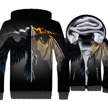 Game of Thrones Jackets &#8211; Game of Thrones Series Ice and Fire Super Cool 3D Fleece Jacket