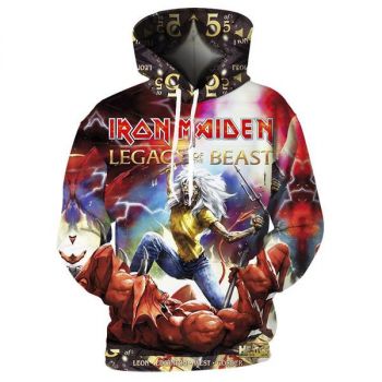 Iron Maiden Slip Knot 3D Hoodie &#8211; Rock Band Metallic Sweatshirt