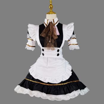 Large size cute Lolita black and white maid outfit