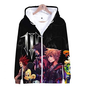 Kingdom Hearts Hooded Coat &#8211; 3D Print Zipper Gaming Hoodie