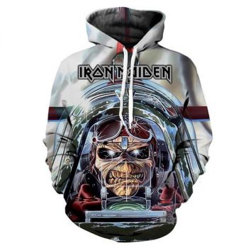 Men Hipster 3D Print Iron Maiden Pullover Hoodie Sweatshirt