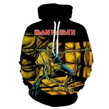 Men Hipster 3D Print Iron Maiden Pullover Hoody Sweatshirt Hoodie