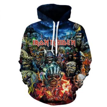 Men Hipster 3D Print Iron Maiden Sweatshirt Hoodie