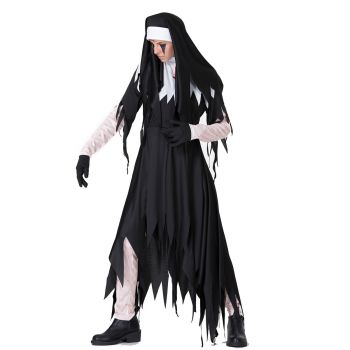 Horror bloody irregular long dress nun priest dress