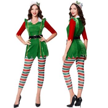 Christmas costumes cute green multi-piece Christmas outfit