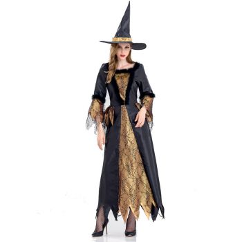 Halloween new black spider witch costume