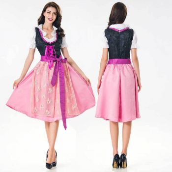 Women Printing Bavarian Oktoberfest Maid Costume 