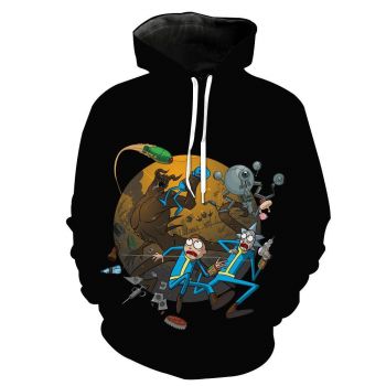 Rick and Morty Fallout Hoodies &#8211; Crossover Pullover Black Hoodie