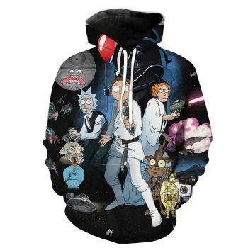 Rick and Morty Star Wars Hoodie &#8211; Rick and Morty x Star Wars Clothes