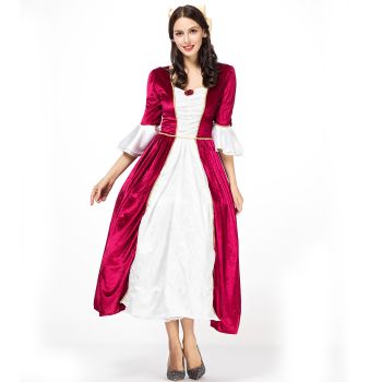 Medieval large red court princess style long dress