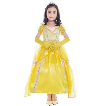 Girls yellow Belle Princess Halloween stage costume