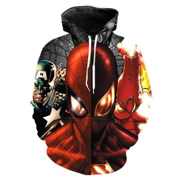 Spiderman Hoodies &#8211; Spiderman Series Super Cool Super hero 3D Hoodie