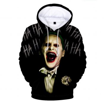 Suicide Squad Hoodies &#8211; Joker Series HAHA Evil Joker Scary Black Unisex 3D Hoodie