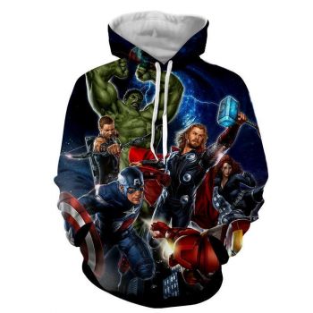 The Avengers All Super Heros Marvel Hoodies &#8211; Pullover Black Pullover
