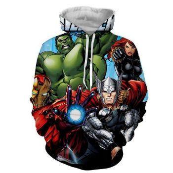 The Avengers Iron Man Thor Hulk Hoodies &#8211; Pullover Blue Hoodie