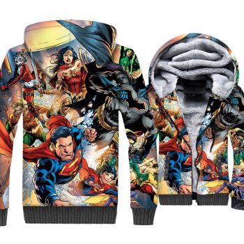 The Avengers Jackets &#8211; Solid Color The Avengers Series Super Man Super Cool 3D Fleece Jacket