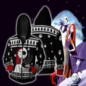 The Nightmare Before Christmas Hoodie &#8211; 3D Print Zipper Sweatshirts