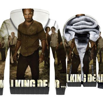 The Walking Dead Jackets &#8211; The Walking Dead Series Movie Rick Character Poster Super Cool 3D Fleece Jacket
