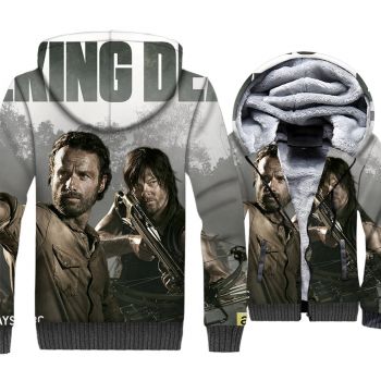 The Walking Dead Jackets &#8211; The Walking Dead Series Rick and Daryl Dixon Character  Super Cool 3D Fleece Jacket