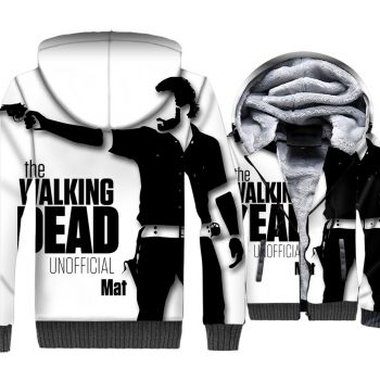 The Walking Dead Jackets &#8211; The Walking Dead Series Rick Black and White Poster Super Cool 3D Fleece Jacket