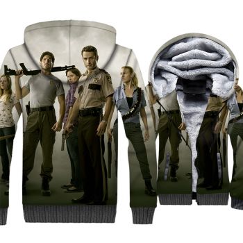 The Walking Dead Jackets &#8211; The Walking Dead Series Rick Character Combination Icon 3D Fleece Jacket