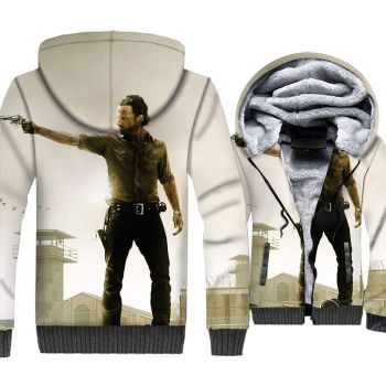 The Walking Dead Jackets &#8211; The Walking Dead Series Season 3 Rick Grimes Icon Super Cool 3D Fleece Jacket