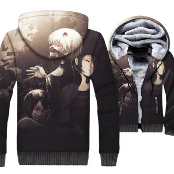Tokyo Ghoul Jackets &#8211; Tokyo Ghoul Series Kaneki Ken and Kirishima Tōka Super Cool 3D Fleece Jacket