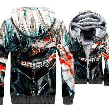 Tokyo Ghoul Jackets &#8211; Tokyo Ghoul Series Mono-Eye Kaneki Ken Poster Super Cool 3D Fleece Jacket