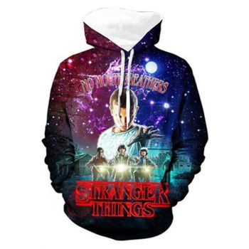 Unisex TV Series Hoodies Stranger Things Season 3 Pullover 3D Print Cotton Blended Jumper Sweatshirt