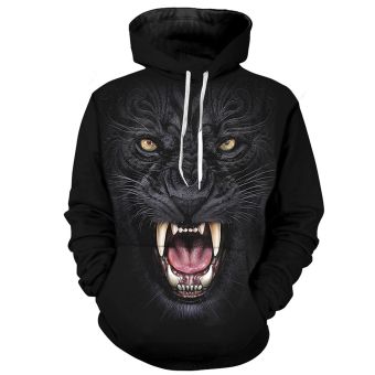 Oversize Black Skull Pattern Halloween Hoodie