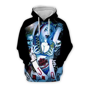 Vintage  Black Poker Pattern Poker Hoodie