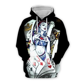 Precious Black Poker Pattern Poker Hoodie
