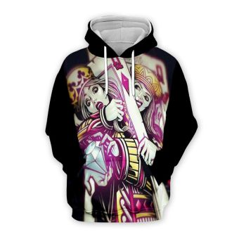 Fashion Black Poker Pattern Poker Hoodie