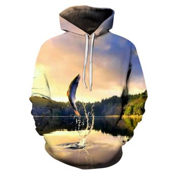  Underwater world 3D big fish print sweatshirt