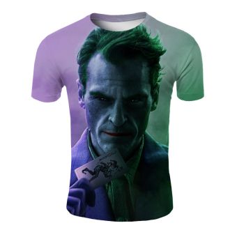  Printed evil smiley face poker clown   T-shirt