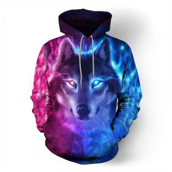 wolf head 3D abstract pattern fashion casual sweatshirt