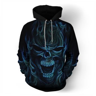  Skull head series of men's and women's printed sweatshirts