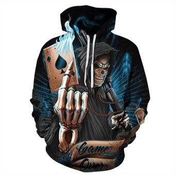  Printed poker skull sweatshirt 
